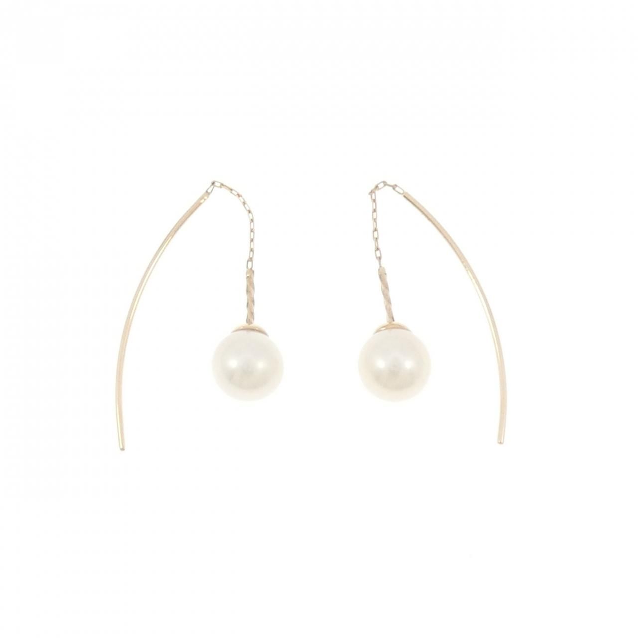 アガット 淡水パール ピアス 6.3mm