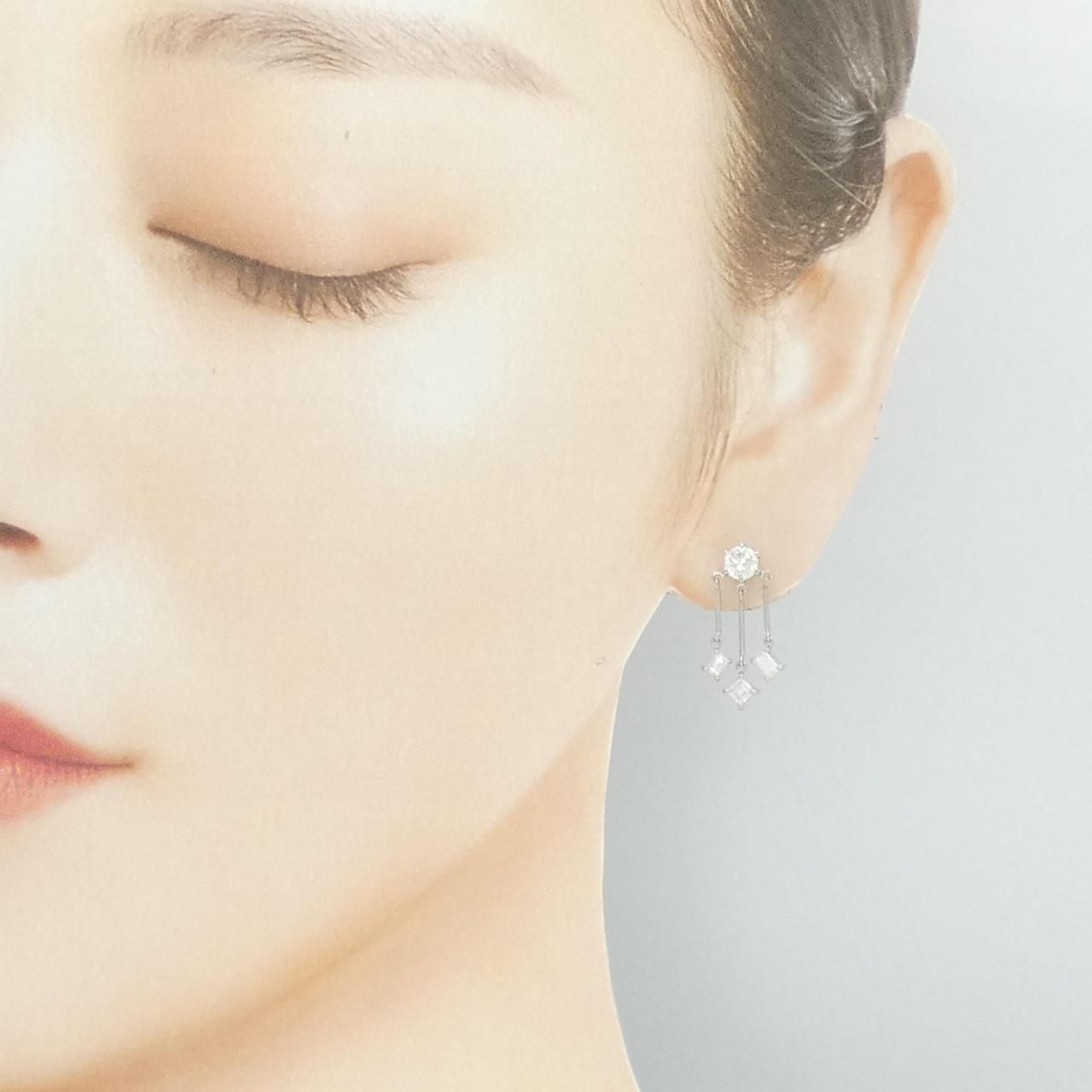 PT900 ダイヤモンド ピアス 0.64CT - メルカリ