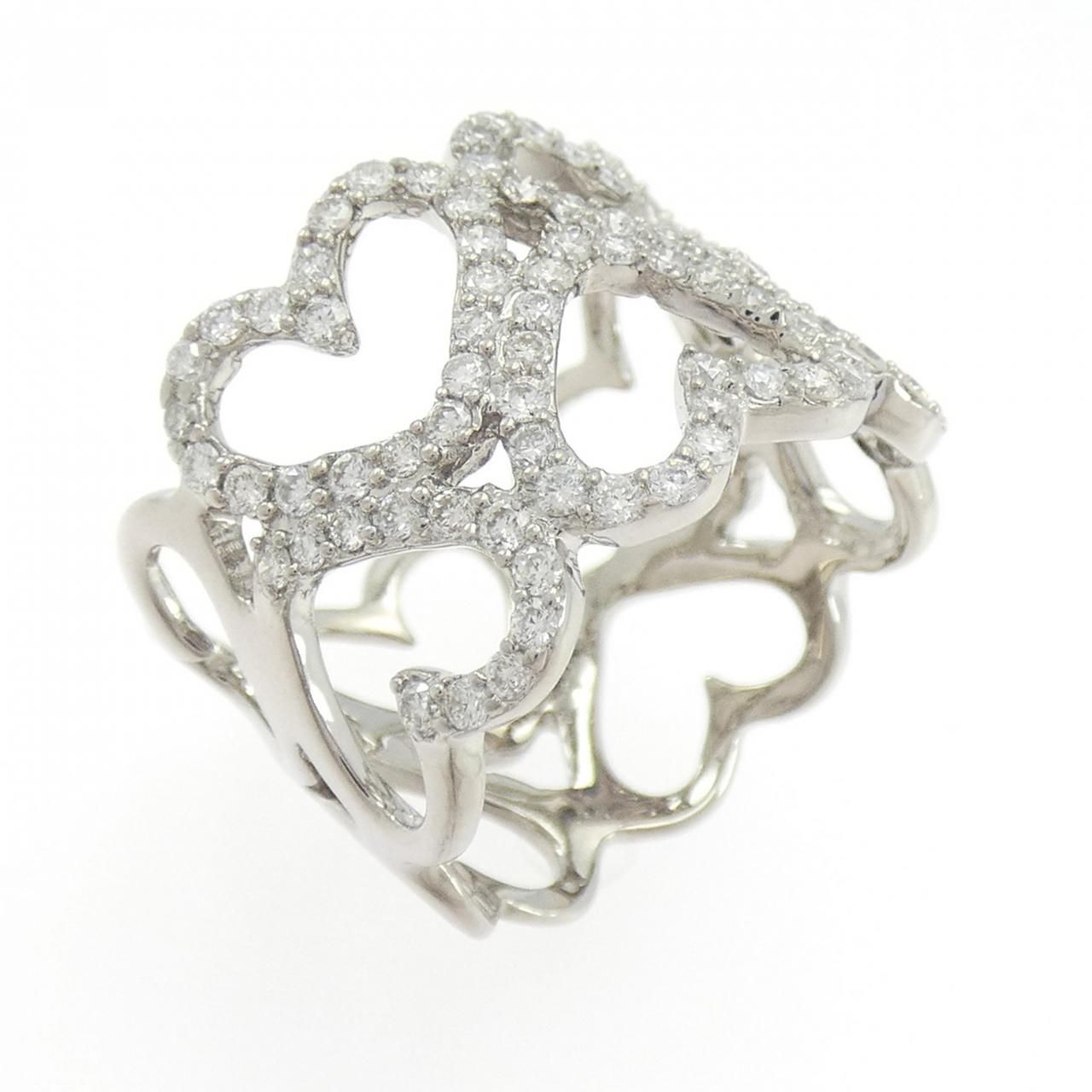 k18WG ダイヤモンド0.08ct クレージュ　ハートモチーフリング　9号 k18WG ダイヤモンド0.08ct クレージュ ハートモチーフリング 9号