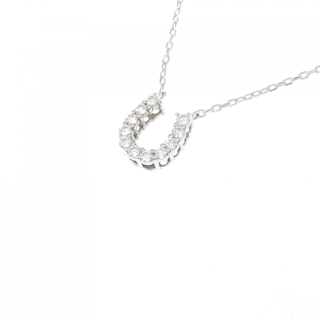 K18WG ホースシュー ダイヤモンド ネックレス 0.07CT - メルカリ