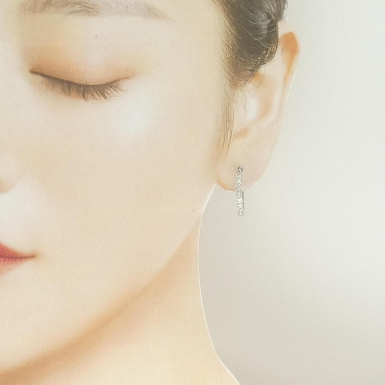 PT900 ダイヤモンド フープ ピアス 1.00CT - メルカリ