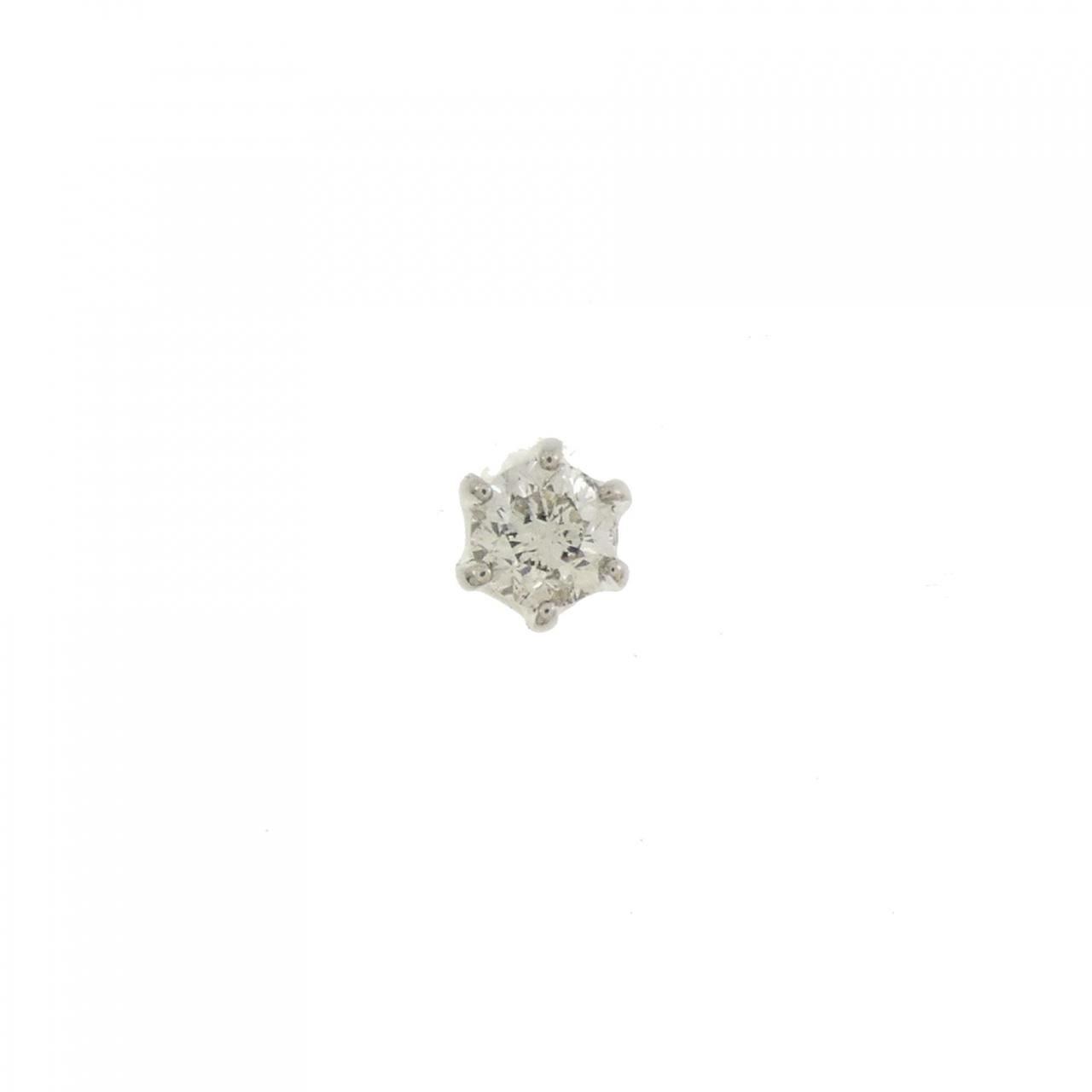 PT900 ソリティア ダイヤモンド ピアス 0.10CT 片耳