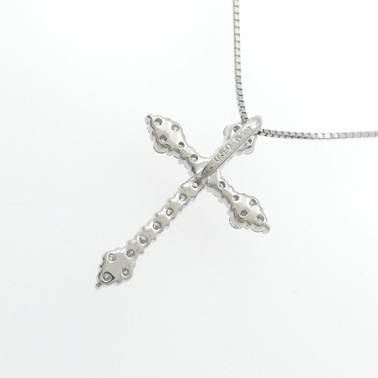 PT900/PT850 クロス ダイヤモンド ネックレス 0.50CT - メルカリ