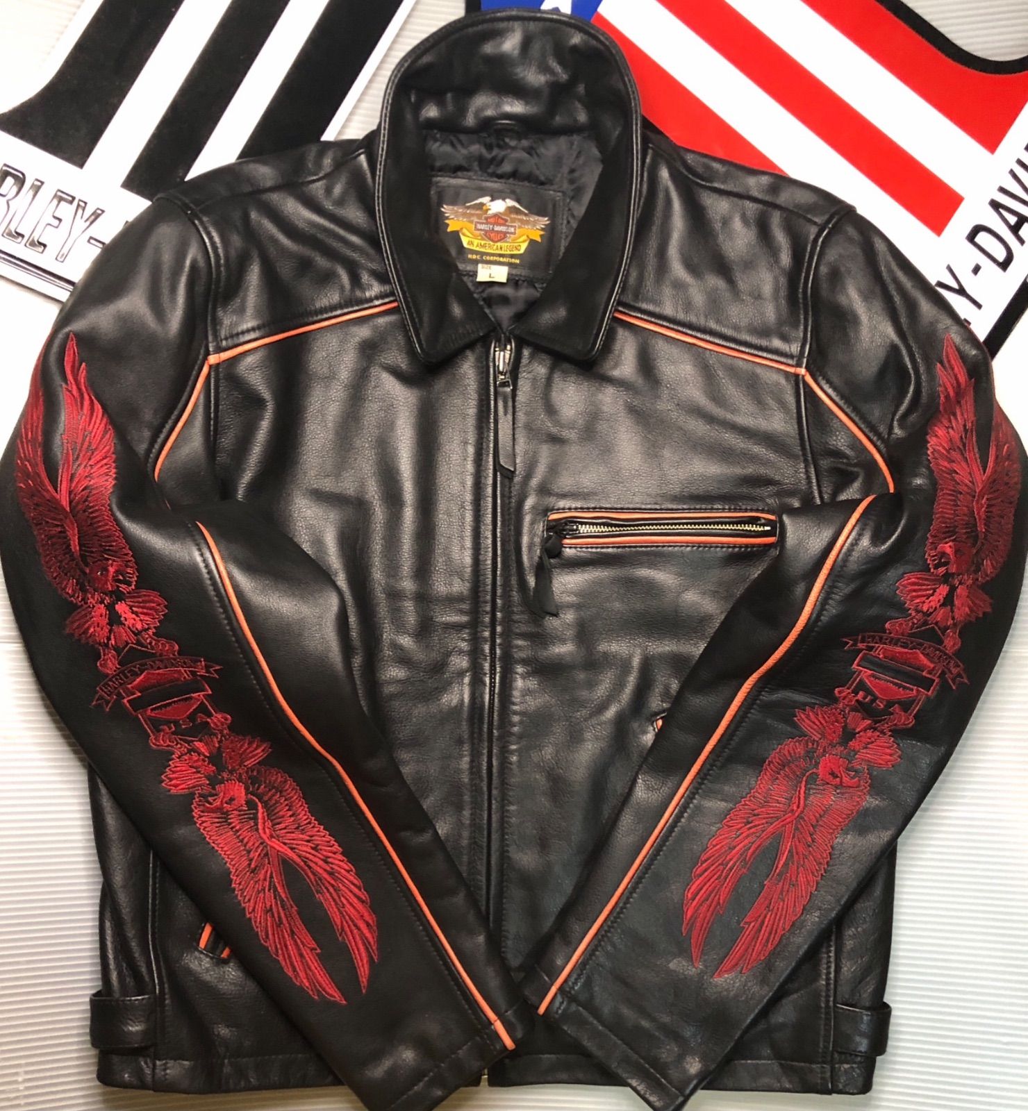 ⭐️【非常に稀少！赤糸刺繍限定品！】高品質の山羊&牛革製 Harley