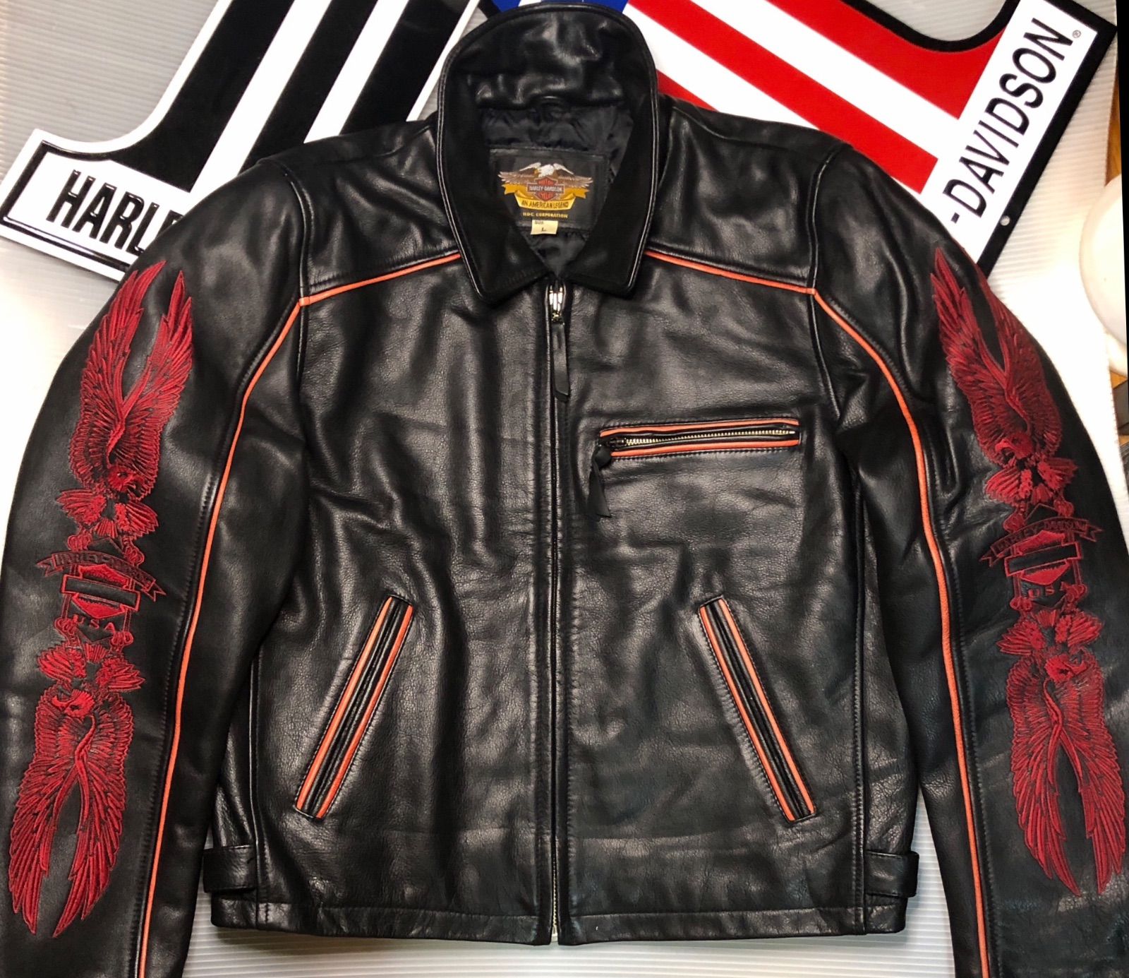 ⭐️【非常に稀少！赤糸刺繍限定品！】高品質の山羊&牛革製 Harley