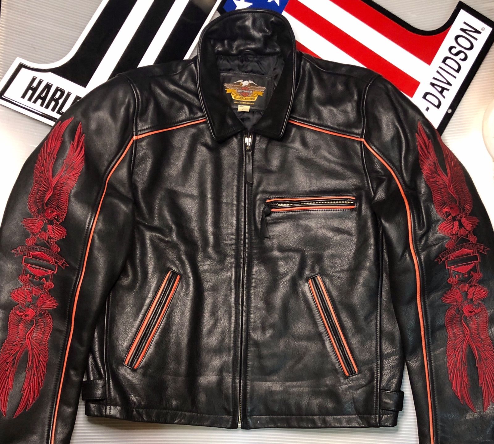 ⭐️【非常に稀少！赤糸刺繍限定品！】高品質の山羊&牛革製 Harley