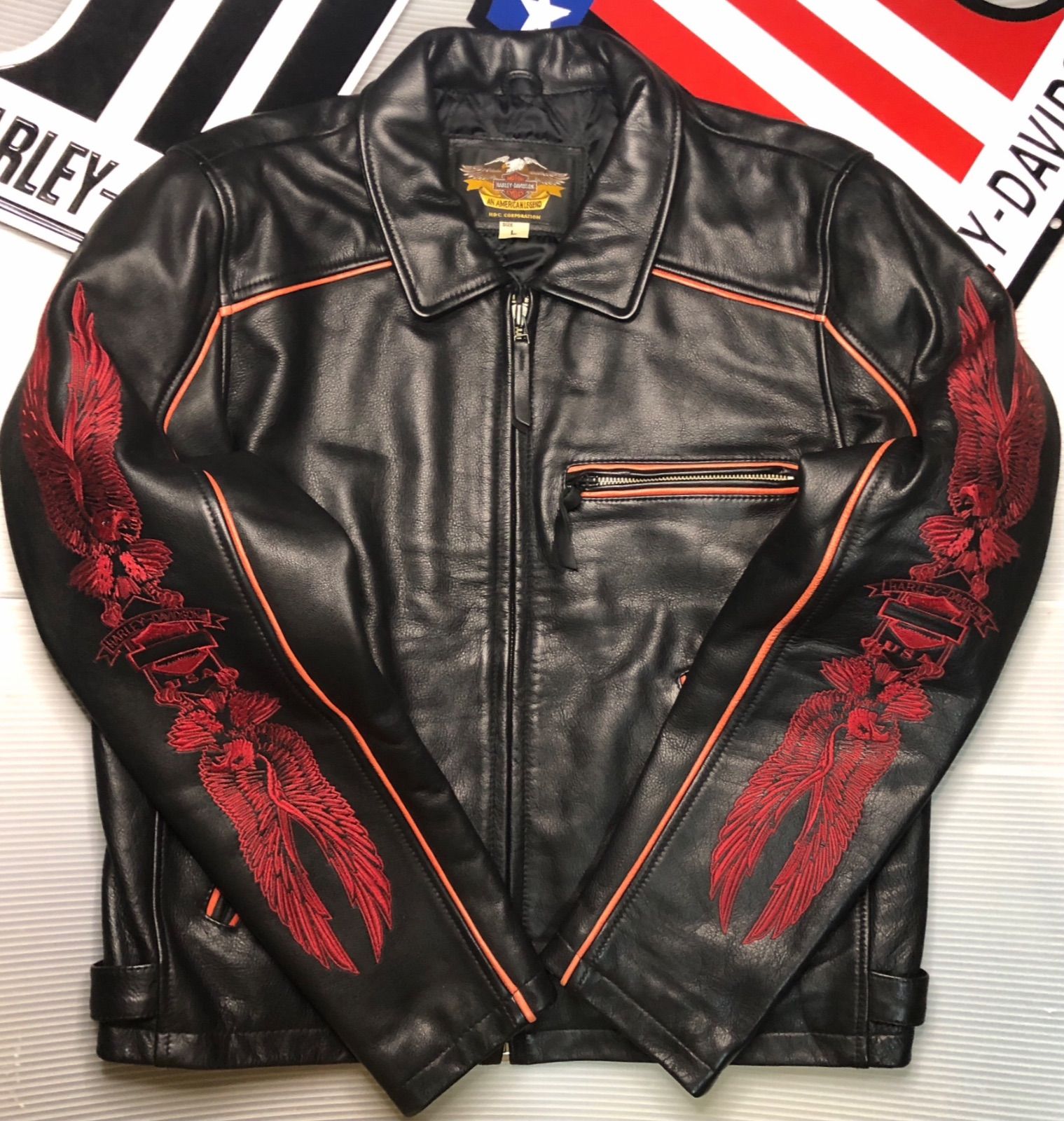 ⭐️【非常に稀少！赤糸刺繍限定品！】高品質の山羊&牛革製 Harley