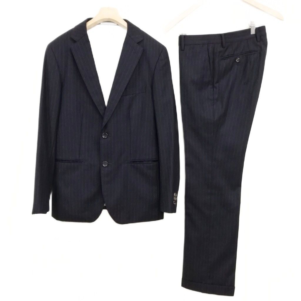 エディフィス EDIFICE ウール カシミヤ ストライプ シングル 2B スーツ