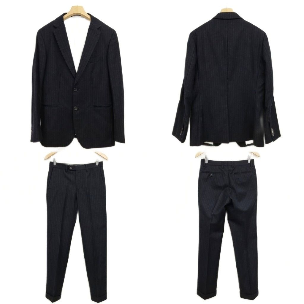 美品　EDIFICE ウールスーツ　セットアップ エディフィス EDIFICE ウール カシミヤ ストライプ シングル 2B スーツ
