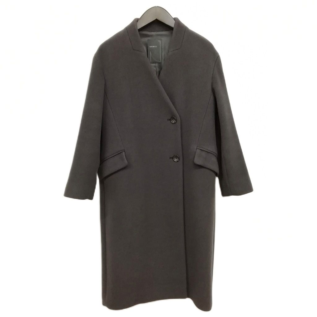 【中古】ノーブル NOBLE 21AW 21020240107330 MTR チェスター ディテール Vカラー コート ノーカラー 32 チャコール ノーブル NOBLE 21AW 21020240107330 MTR チェスター ディテール V