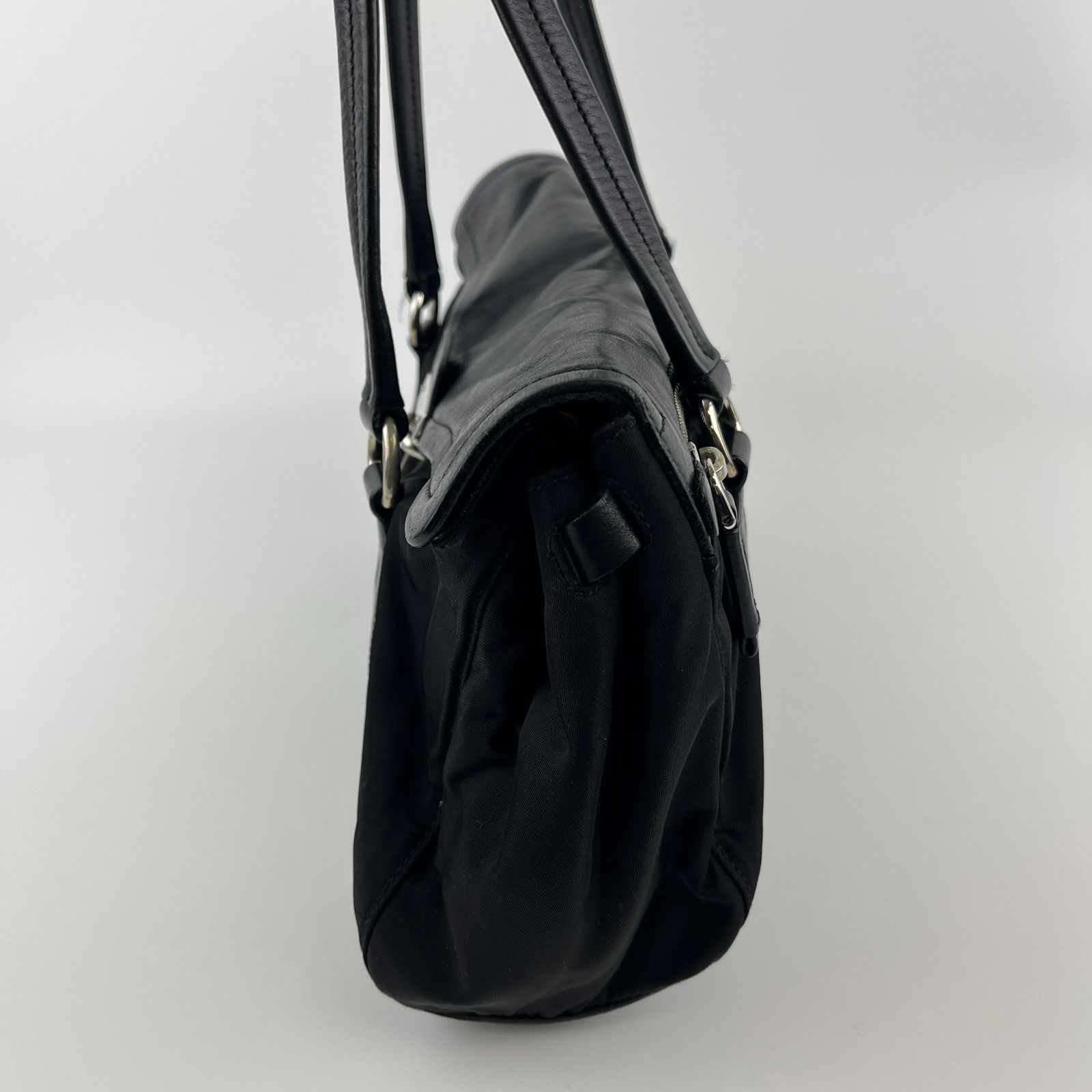 中古】PRADA プラダ ポコノ トートバッグ ショルダーバッグ ブラック