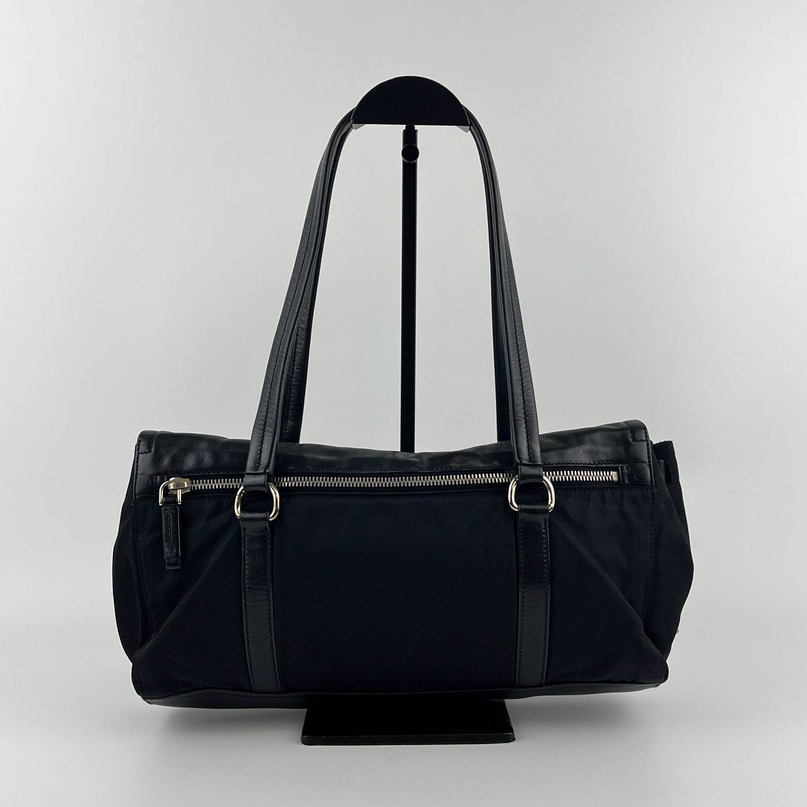 中古】PRADA プラダ ポコノ トートバッグ ショルダーバッグ ブラック