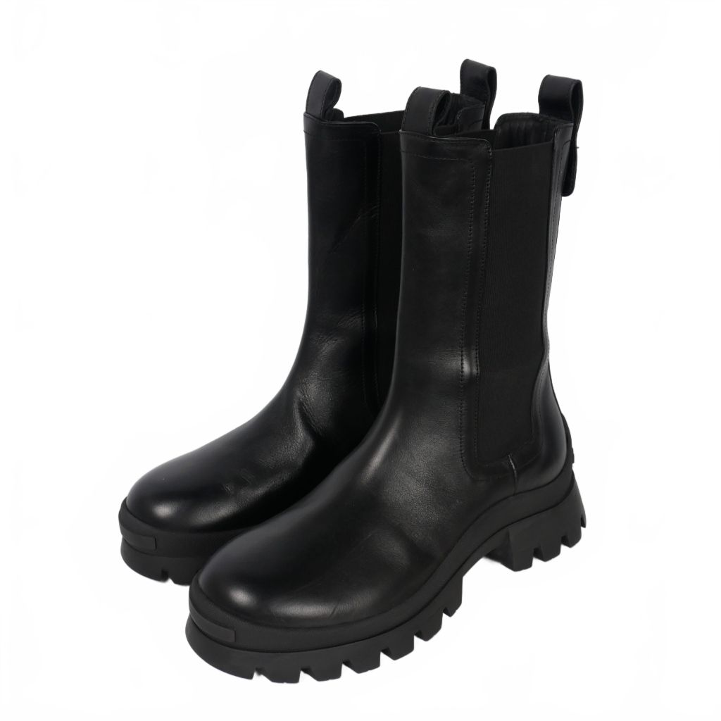 ‼️希少‼️DSQUARED2 ブラック Tank Rain チェルシー ブーツ ディースクエアード DSQUARED2 23AW D2 Statement レザー チェルシー