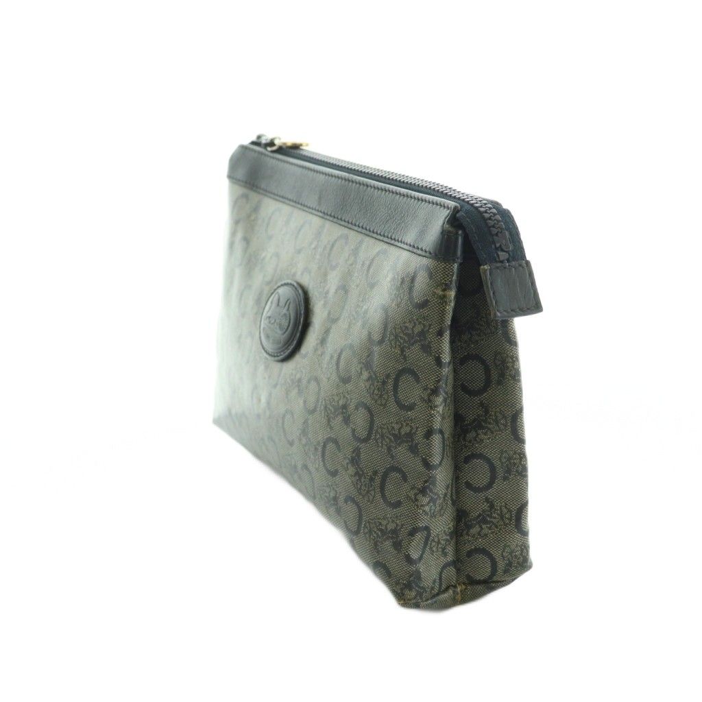 セリーヌ CELINE ポーチ Cマカダム柄 黒 ブラック ベージュ /MI □GY49