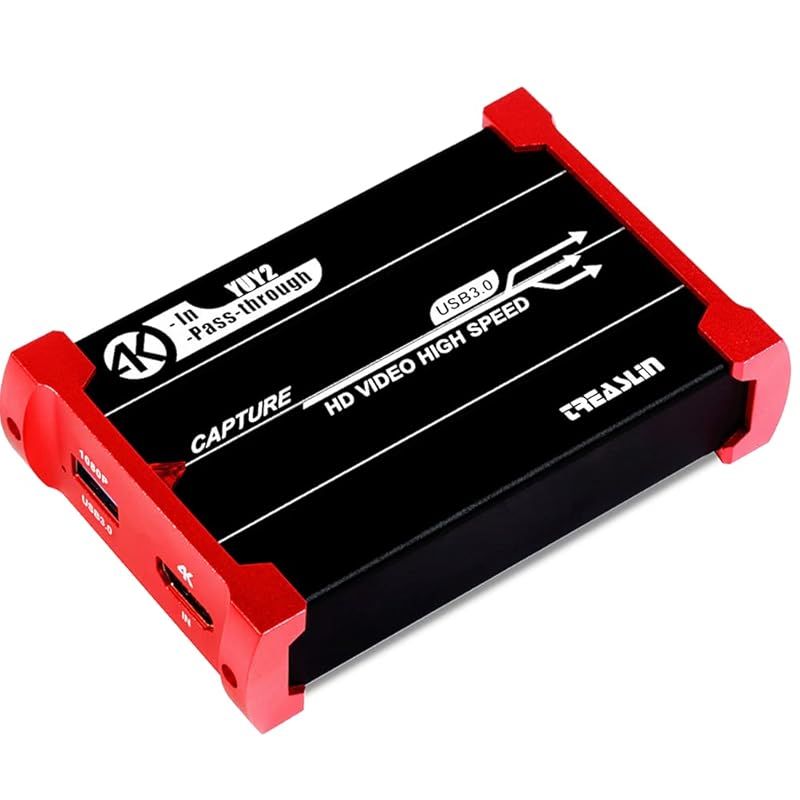 TreasLin USB 3 0 HD ビデオキャプチャーボード Switch PS 5 4 Xbox Wii U用サポート K 30 FPS入力 FPSパススルー HDMI ゲーム録画 HDMIビデオ録画 ライブ配 1