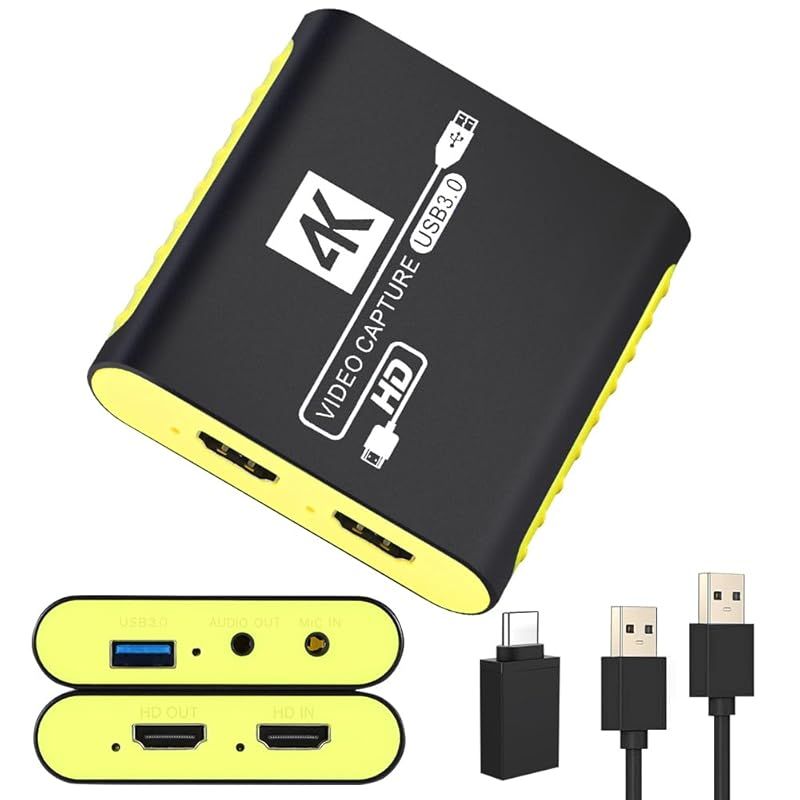 HDMI ビデオキャプチャー ボード Switch 2 対応 USB 3.0 - YUY 2サポート 1080 P 60 FPSビデオ録画 4 K 30 Hz入力 パススルー対応 PS 5 Xbox PCなどのゲーム機対応 OBS Potplayer 1