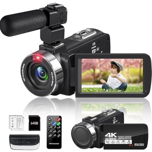 新品】ビデオカメラ4K動画8000万画像数YouTubeカメラ ウェブカメラ 18