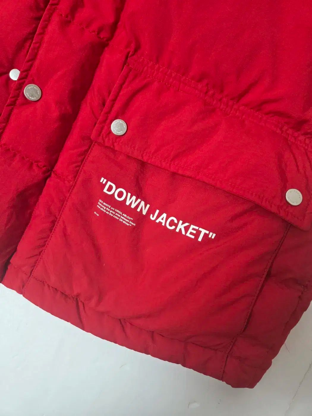 オフホワイト ダウンジャケット ダウン レッド(XS) - メルカリ