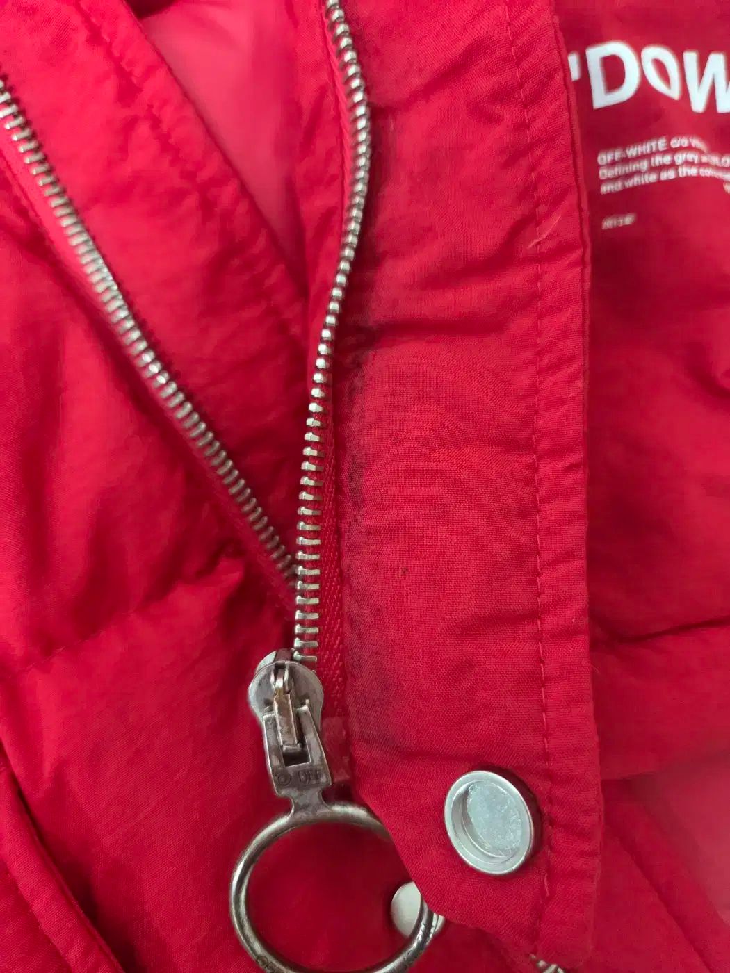 オフホワイト ダウンジャケット ダウン レッド(XS) - メルカリ