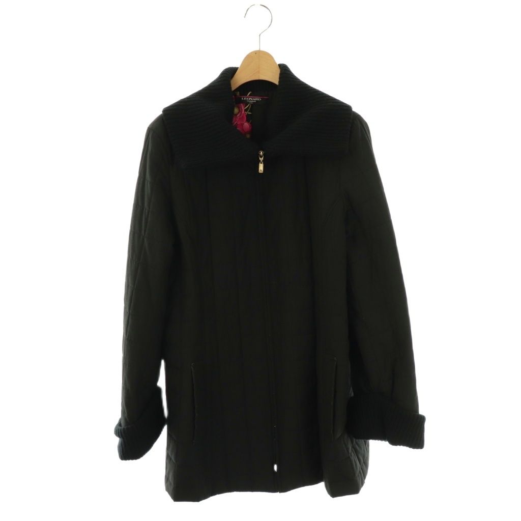 【新品】レオナール コート 着脱可能キルティング中綿レイヤー付 レオナール LEONARD 中綿 花柄 キルティングジャケット コート ニット