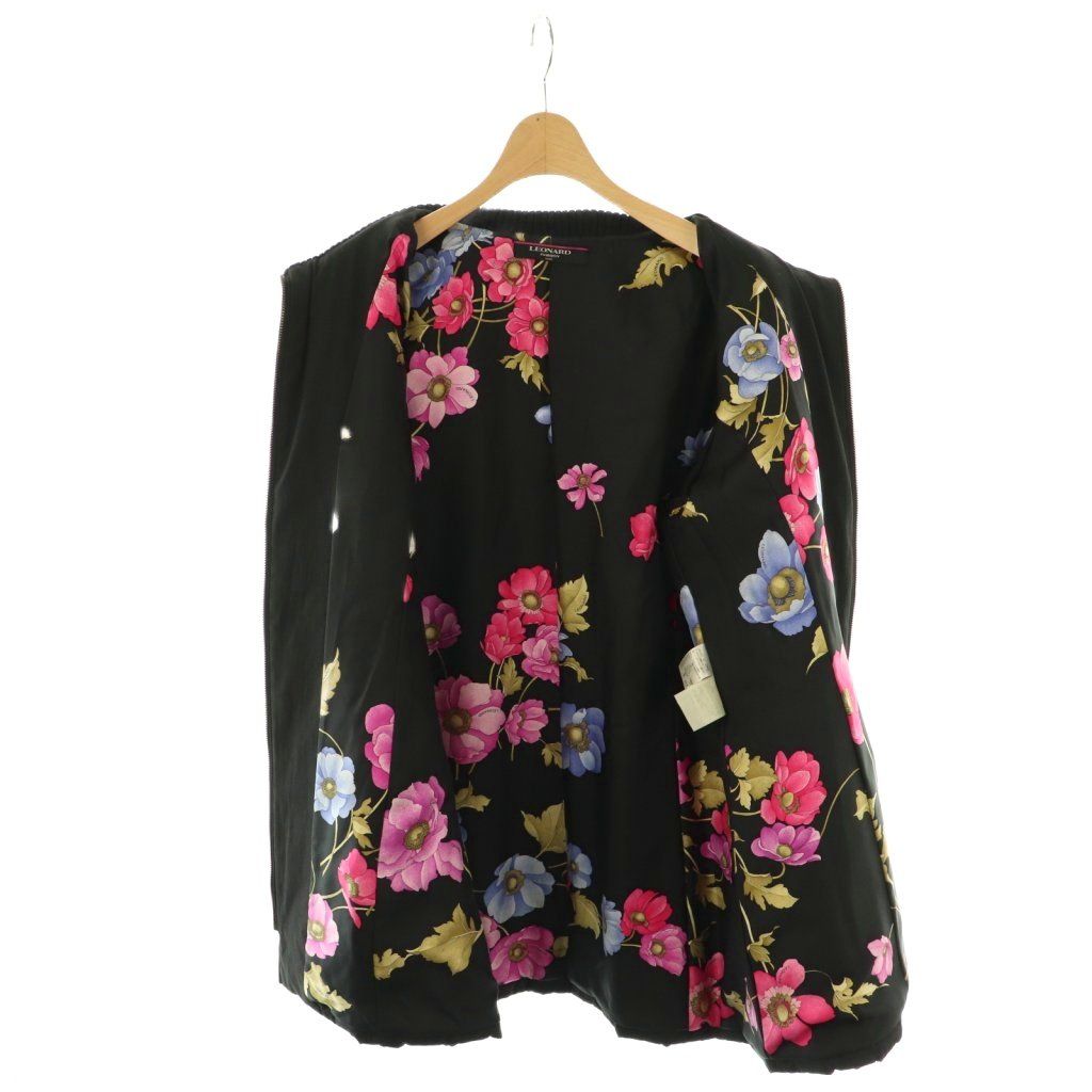 LEONARD*レオナール　ジャケット　花柄ライン　大きいサイズ44　アウター LEONARD*レオナール ジャケット 花柄ライン 大きいサイズ44 アウター