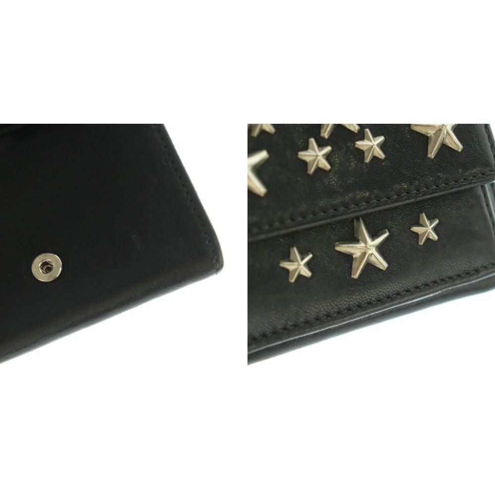 ジミーチュウ JIMMY CHOO 財布 三つ折り 小銭入れ レザー スタッズ