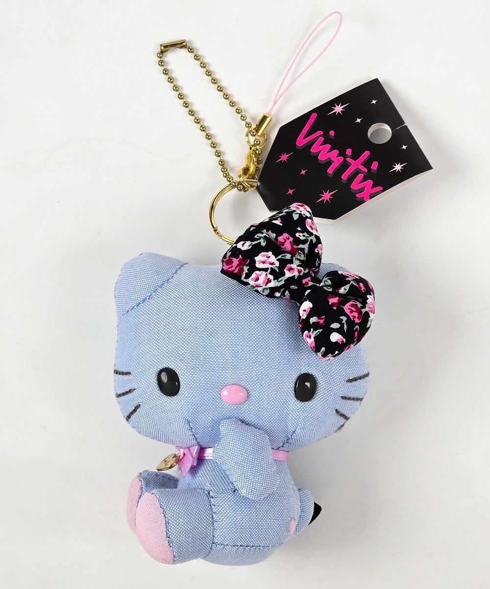 Sanrio vivitix ハローキティ デニム ストラップ マスコットチャーム