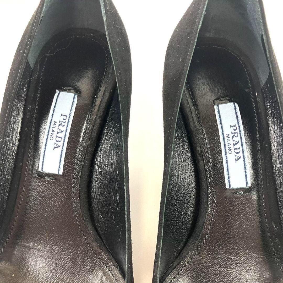 新品未使用　PRADA ビジュー付きブラックスエードパンプス 37 新品未使用 PRADA ビジュー付きブラックスエードパンプス 37 【公式通販】