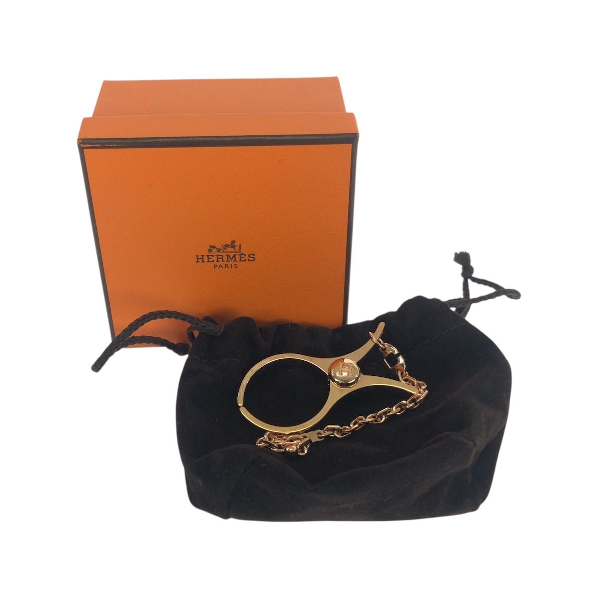 新品未使用 HERMES エルメス グローブホルダー ローズゴールド メタル