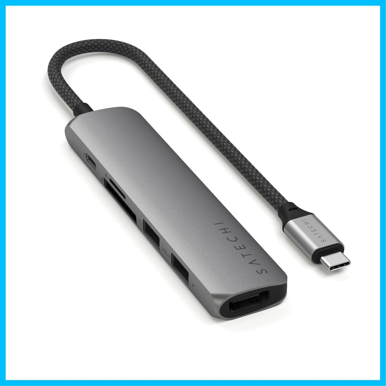 in 1 USB C スリムプラス 6 マルチポートアダプター PD 100 W 4 K 60 Hz HDMI A 10 Gbps 2 SD microSDリーダー付き MacBook SATECHI Air Pro ノートパソコン対応