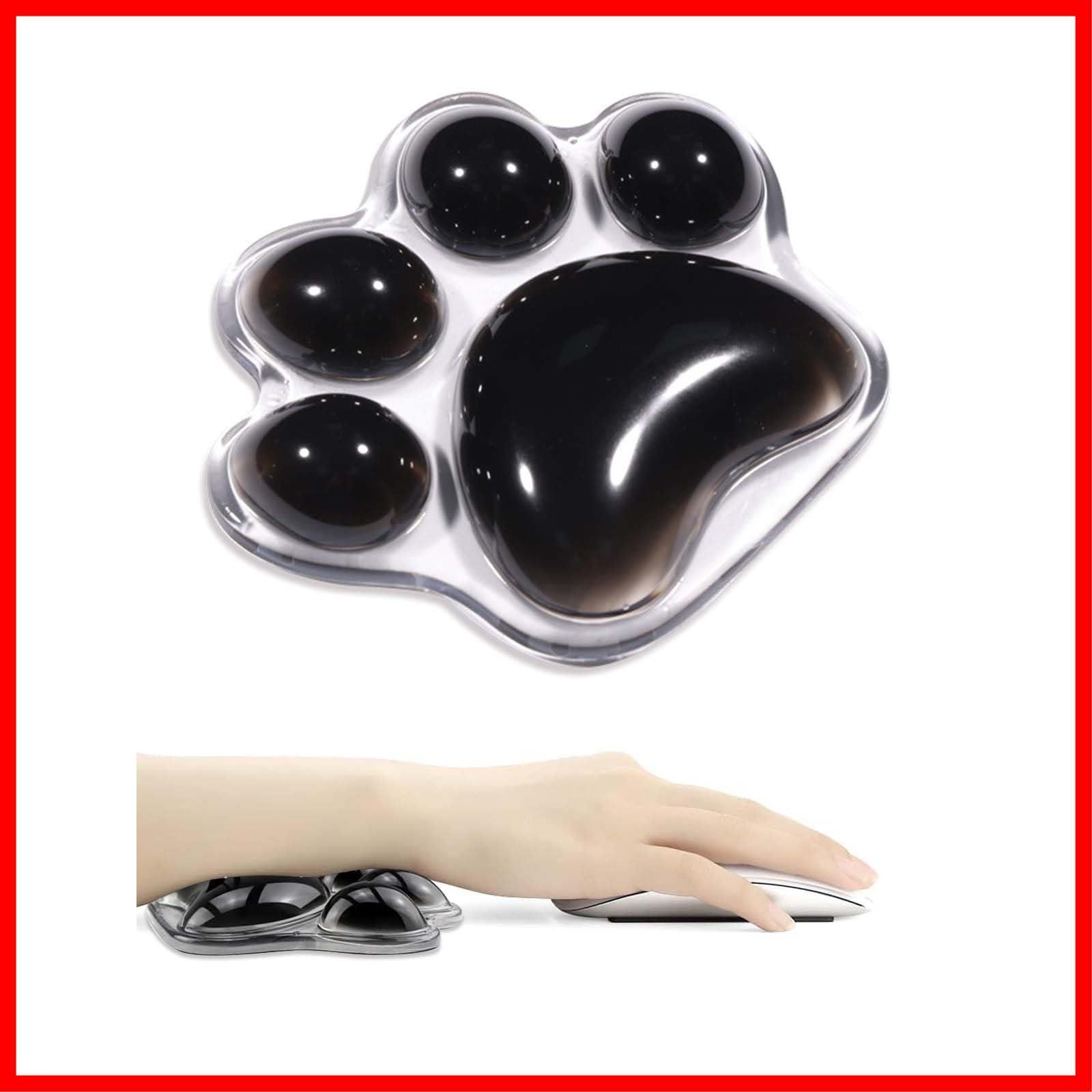 清潔 滑り止め かわいい リスト コンパクト マウス ジェル シリカ クーリング 人間工学デザイン 手首置き NOUKAJU リストレスト オフィス ゲーム用 ブラック 手のひら手首サポートパッド マウスリストレスト