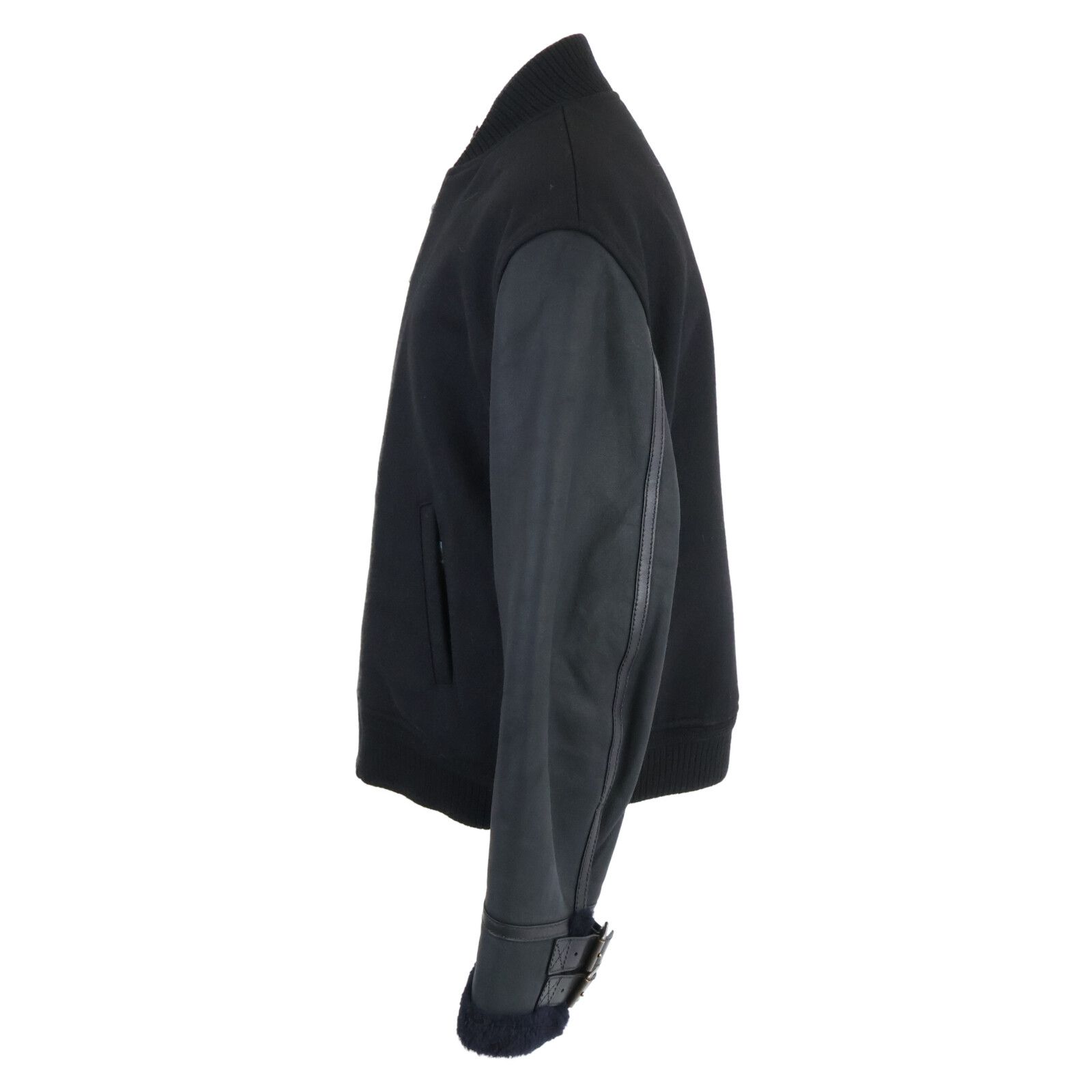 LOEWE ロエベ 美品 24SS ウール×ラムレザー ボンバージャケット 50