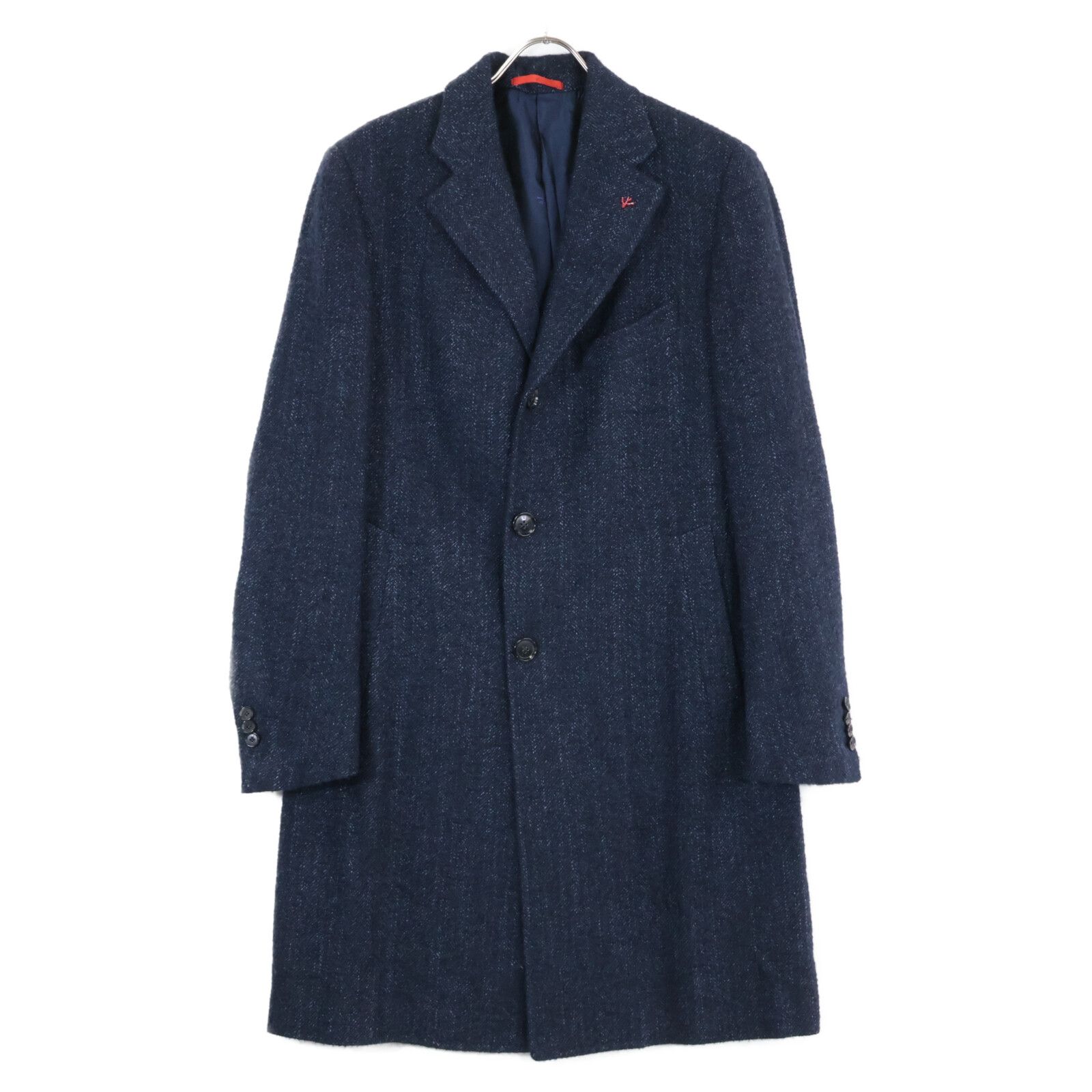 美品 ISAIA イザイア ダークネイビー チェスターコート 50 ISAIA イザイア 美品 ROSS CP TASCH TRENCH アルパカ混 チェスター