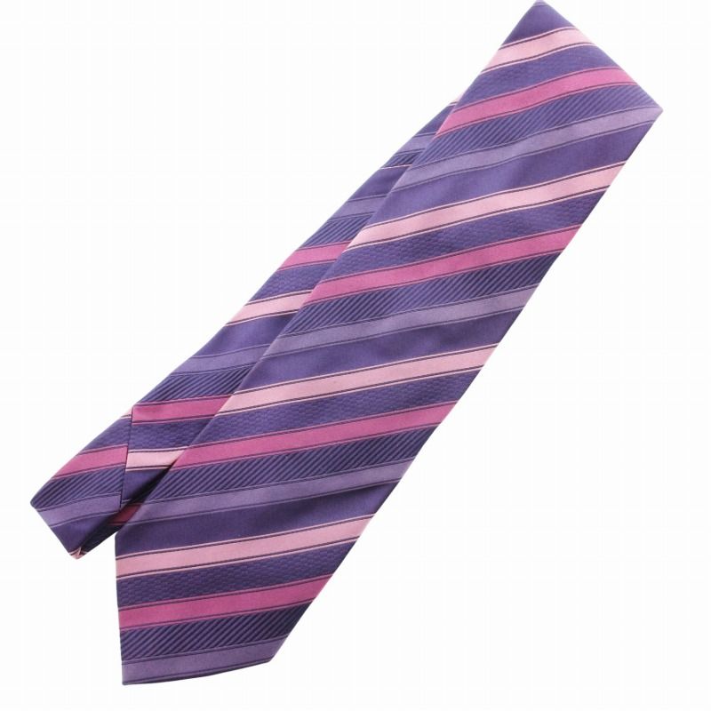 美品 エルメネジルドゼニア ネクタイ ハイブランド レジメンタル ストライプ柄 美品 エルメネジルドゼニア ネクタイ ハイブランド レジメンタル