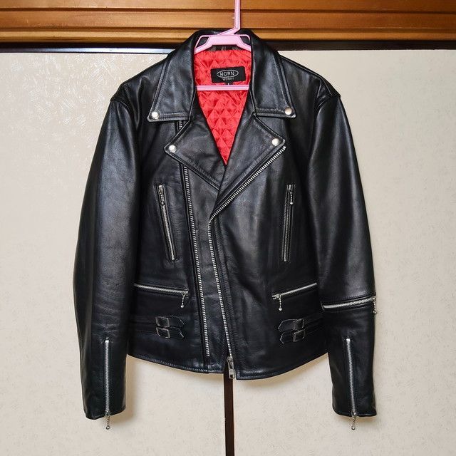 HORN WORKS ホーンワークス 本革 革ジャン ライダース ダブル 黒