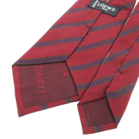 ロエベ LOEWE ネクタイ レギュラー 総柄 ロゴ アナグラム ストライプ
