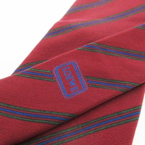 ロエベ LOEWE ネクタイ レギュラー 総柄 ロゴ アナグラム ストライプ