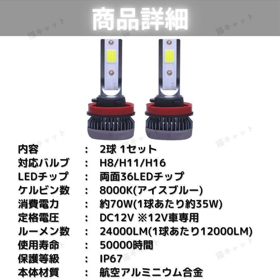 30000lm!H8/H11/H16ディープブルー フォグランプ!当店限定色！ 爆光 LED H8 H11 H16 フォグランプ 高輝度 汎用 バルブ アイスブルー
