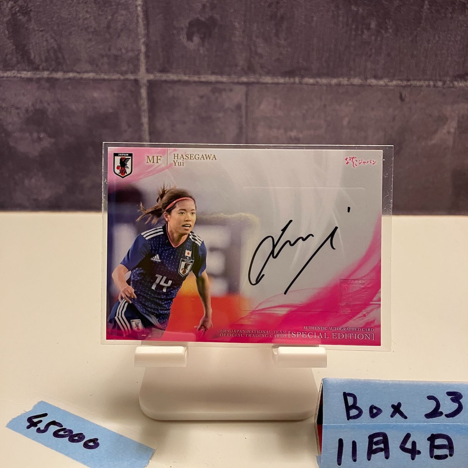 2019 日本代表　長谷川唯　直筆サインカード　/45 2019 J.League 長谷川唯 32/45 直筆サインカード 日本女子代表 カード