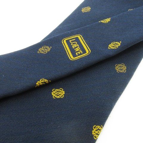 ロエベ LOEWE ネクタイ レギュラー 総柄 シャドーストライプ ロゴ