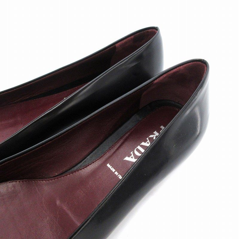 PRADA / フラットパンプス/34.5/BLK/レザー/1F6364 プラダ PRADA CALZATURE DONNA パンプス レザー 革 ローヒール 35.5