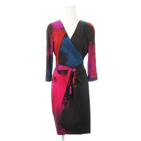 【新品タグ付】ダイアンフォンファステンバーグ カシュクールワンピース シルク ダイアンフォンファステンバーグ DIANE von FURSTENBERG ワンピース