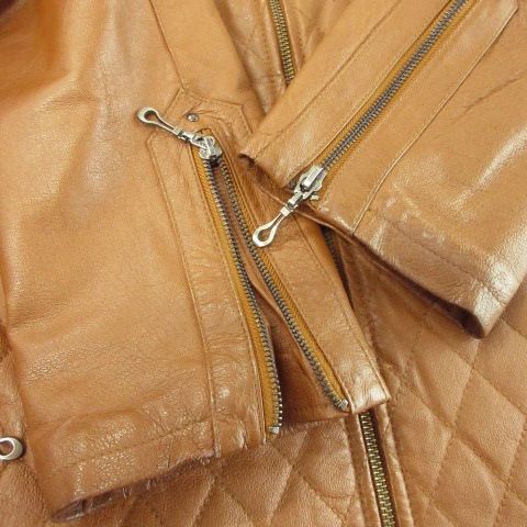 Jean paul Gaultier ジップアップ レザー ブルゾン 豚革 48 Jean paul