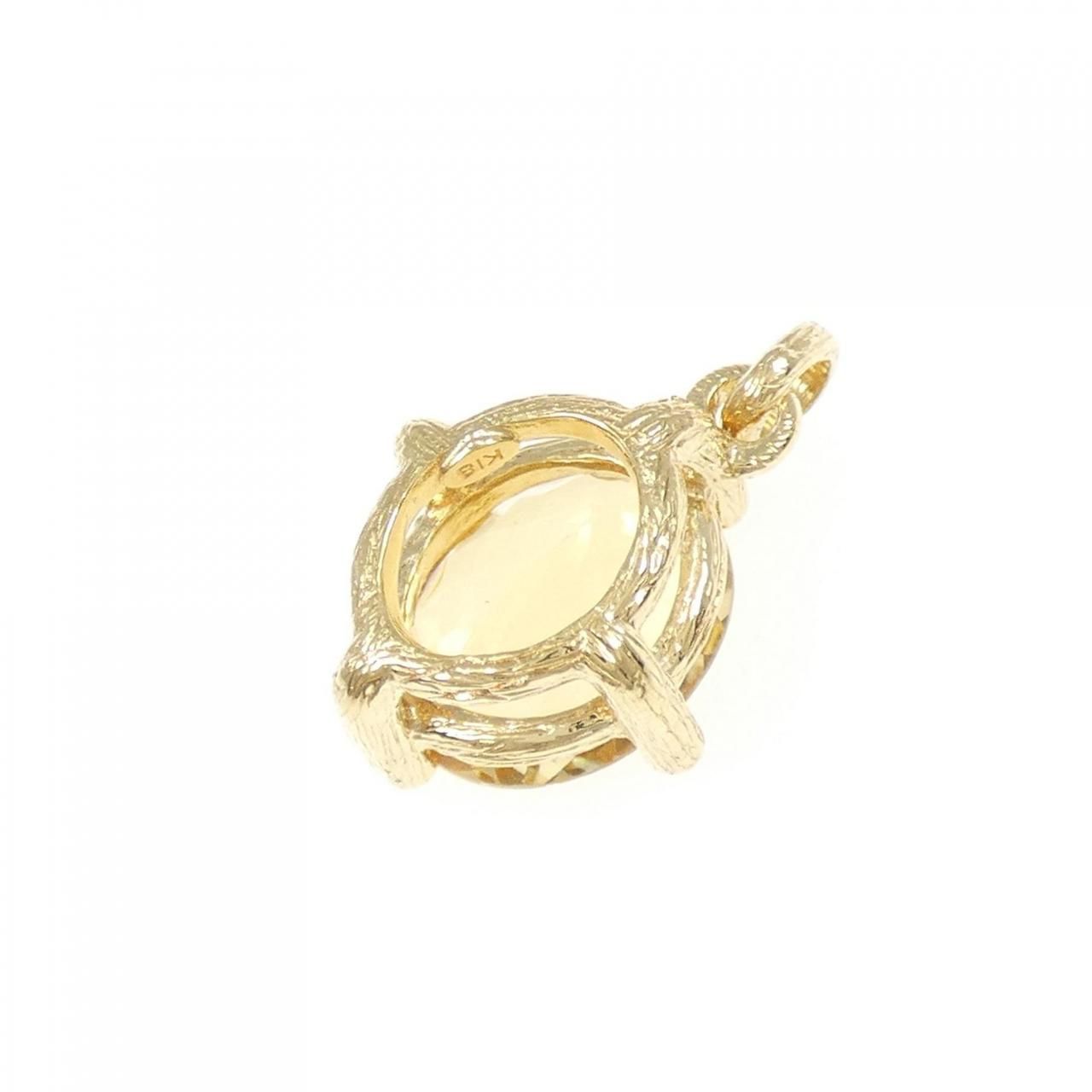 見切り品」 K18イエローベリルペンダント YM K18YG ベリル ペンダント