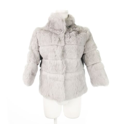 TONFUR ファージャケット ラビットファー 毛皮 フロントホック 七分袖