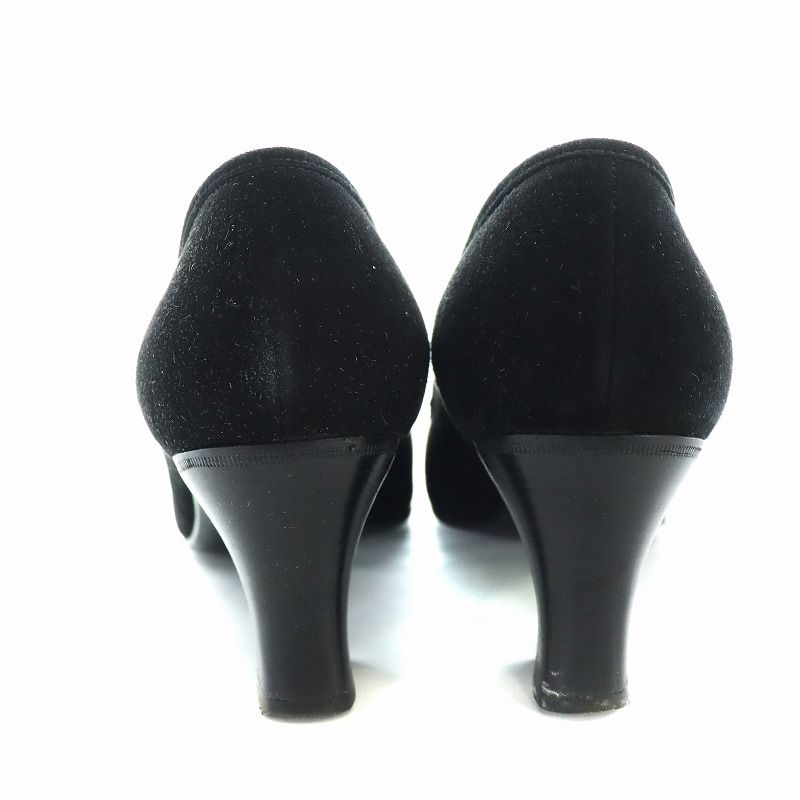 セリーヌ CELINE パンプス スエード ホースビット チャンキーヒール 36