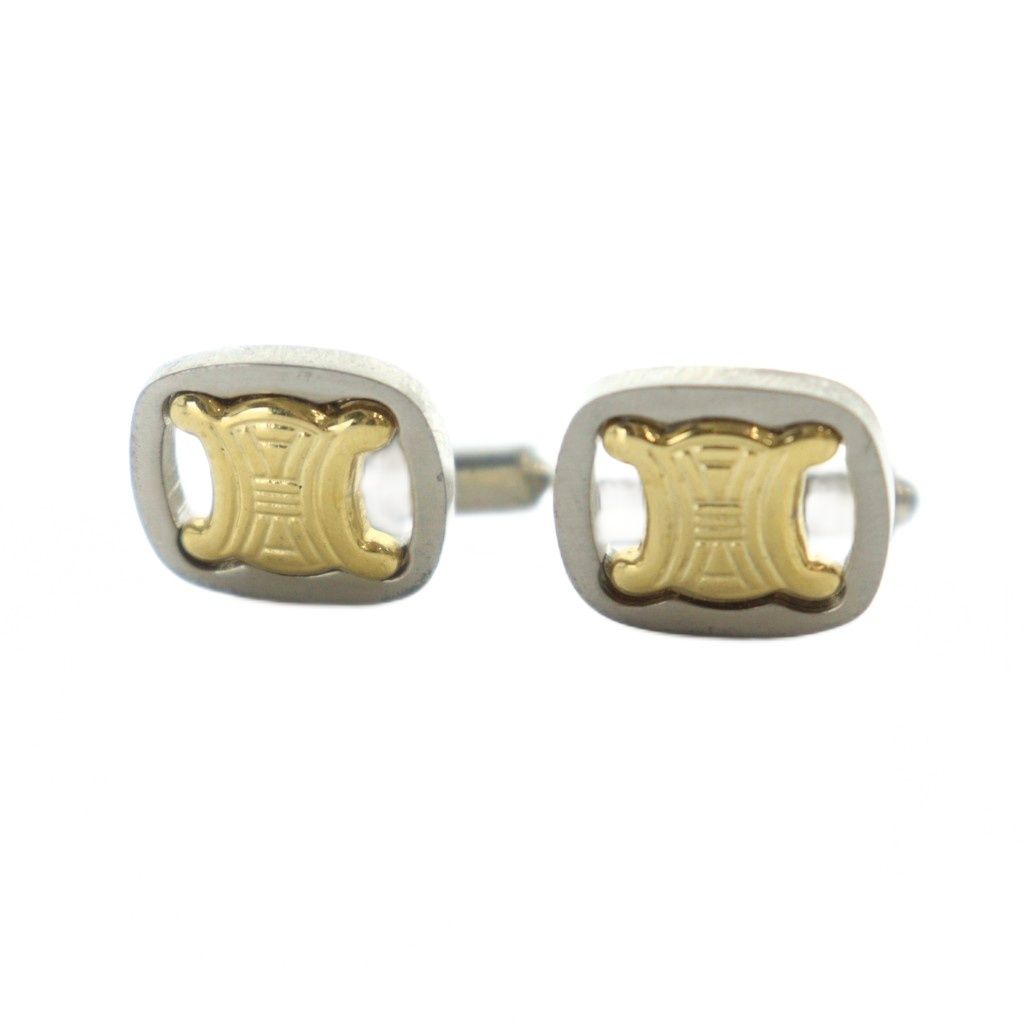 セリーヌ CELINE カフスボタン アクセサリー ロゴ シルバー色 ゴールド