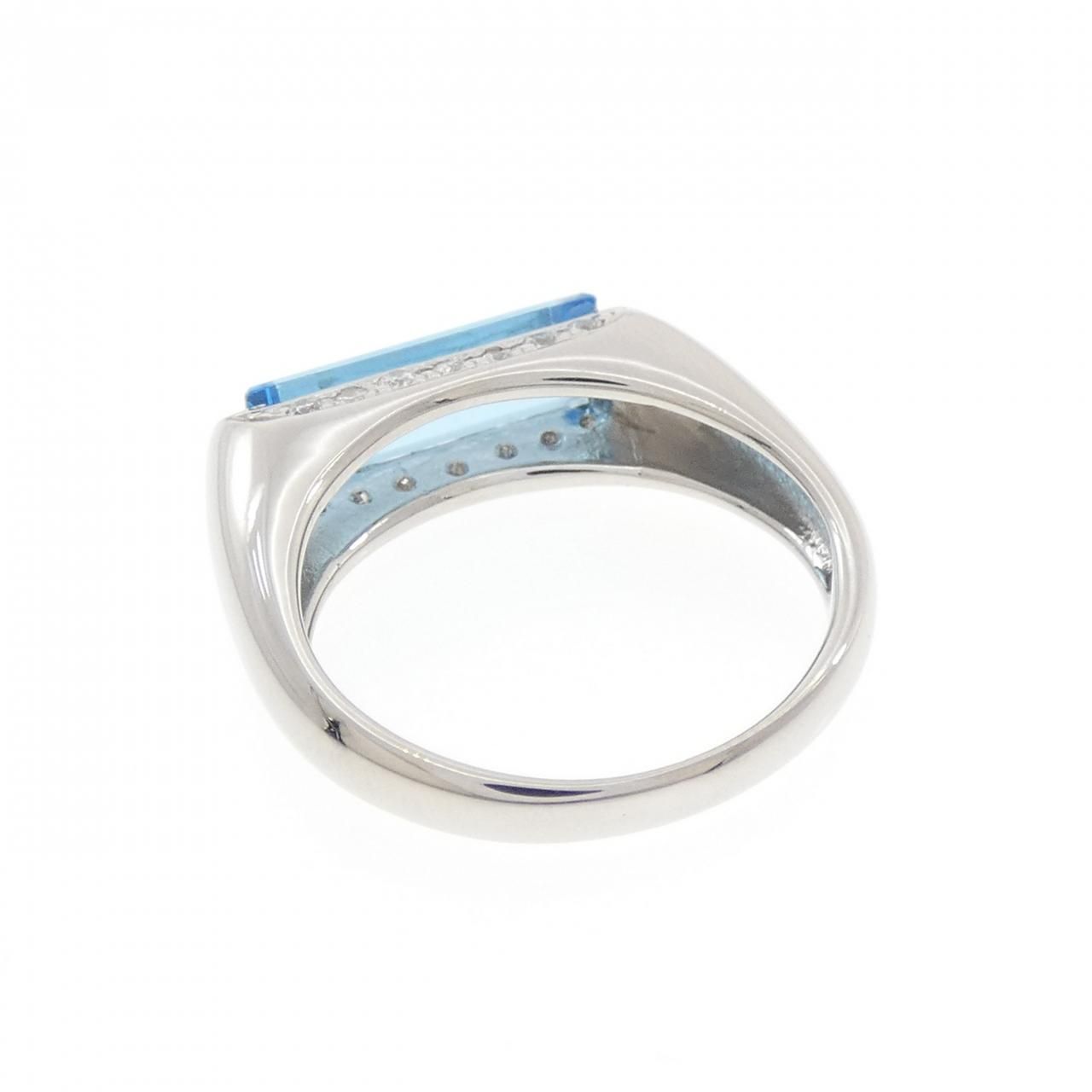 美品　　ブルートパーズ　ダイア　プラチナ900 宝石鑑別付大粒 15.43ct ブルートパーズ 天然ダイヤモンド Pt900