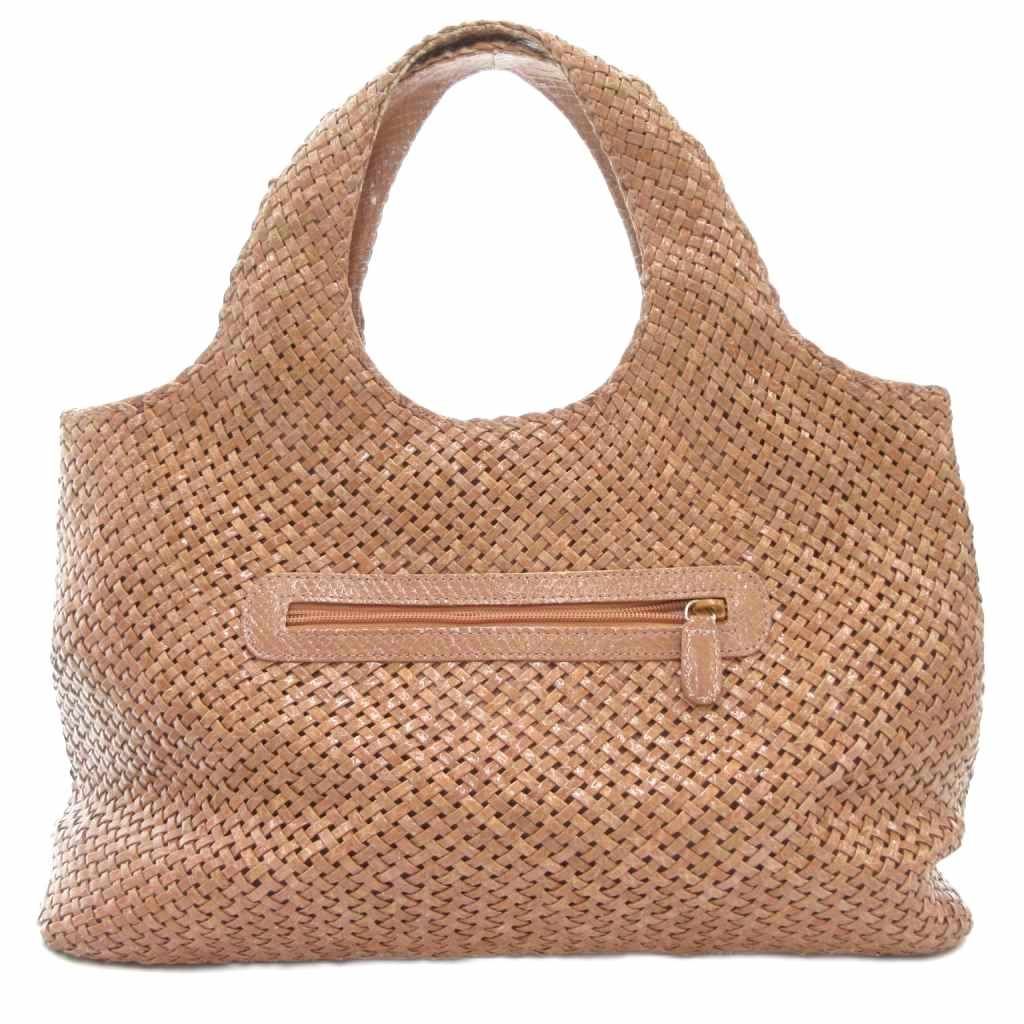 銀座ヨシノヤ トートバッグ ベージュ 編み込み メッシュ /AE - メルカリ