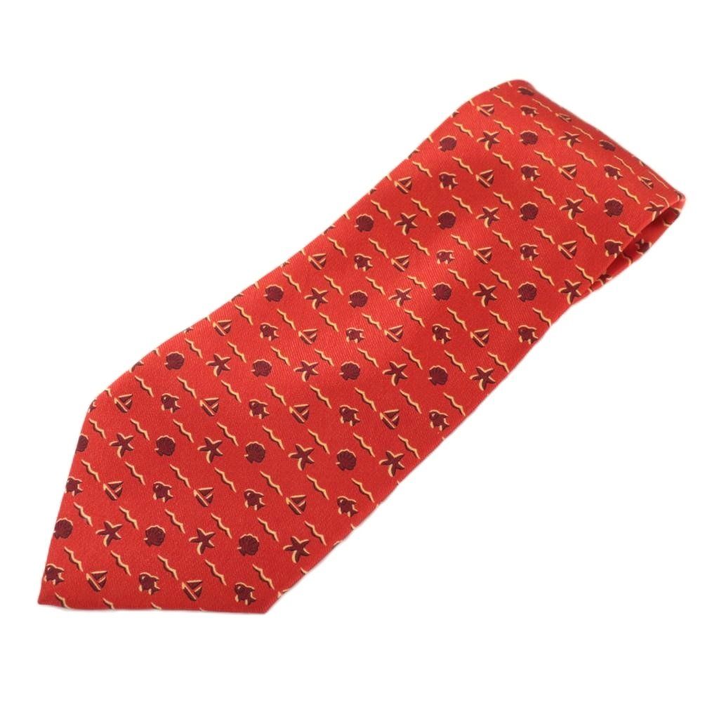 エルメス HERMES ネクタイ 絹 シルク レギュラータイ ヒトデ 貝殻